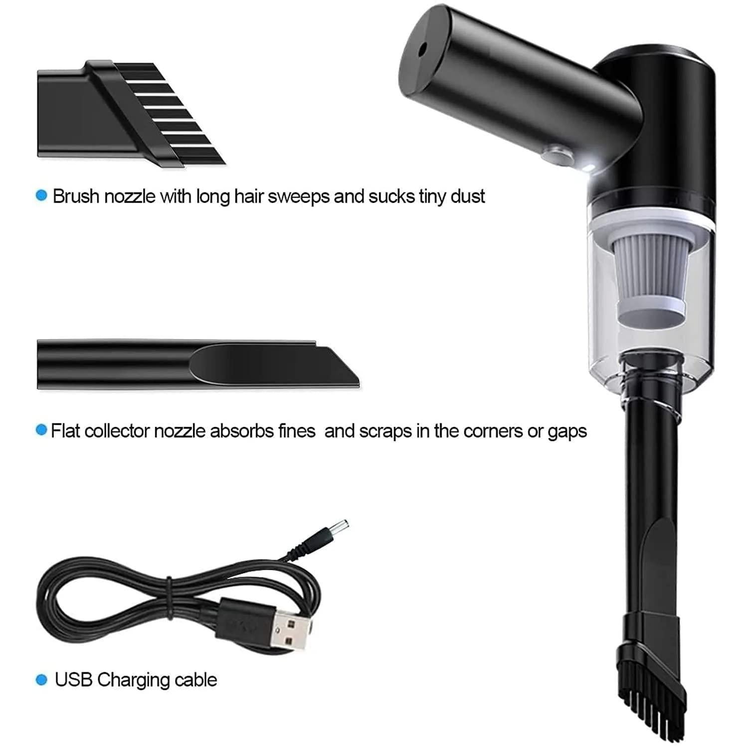 Portable Air Duster & Mini Vacuum Cleaner | 2-in-1 Wireless Cleaning Device