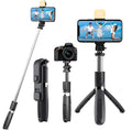 3-in-1 Extendable Selfie Stick Tripod with Bluetooth Remote & LED Flash
