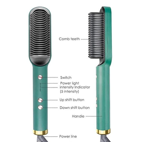 Tourmaline Ceramic Hair Straightener Comb | Curler + Hot Brush Styler